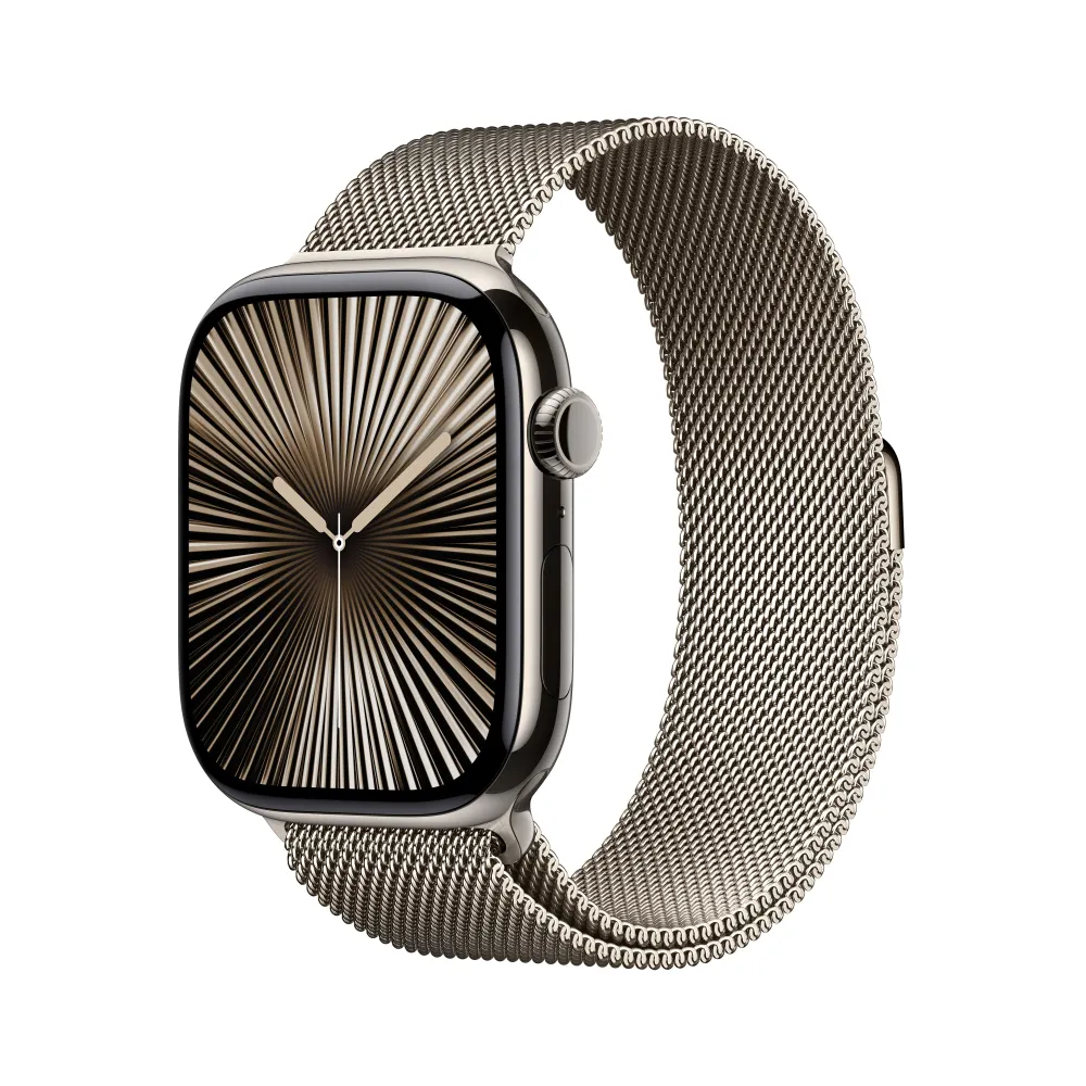 Apple Watch Series 10 GPS + Cellular 46mm Natural Titanium Case Natural Milanese Loop - M/L