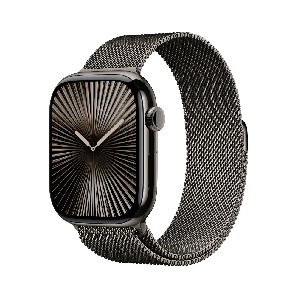 Apple Watch Series 10 GPS + Cellular 46mm Slate Titanium Case Slate Milanese Loop - S/M
