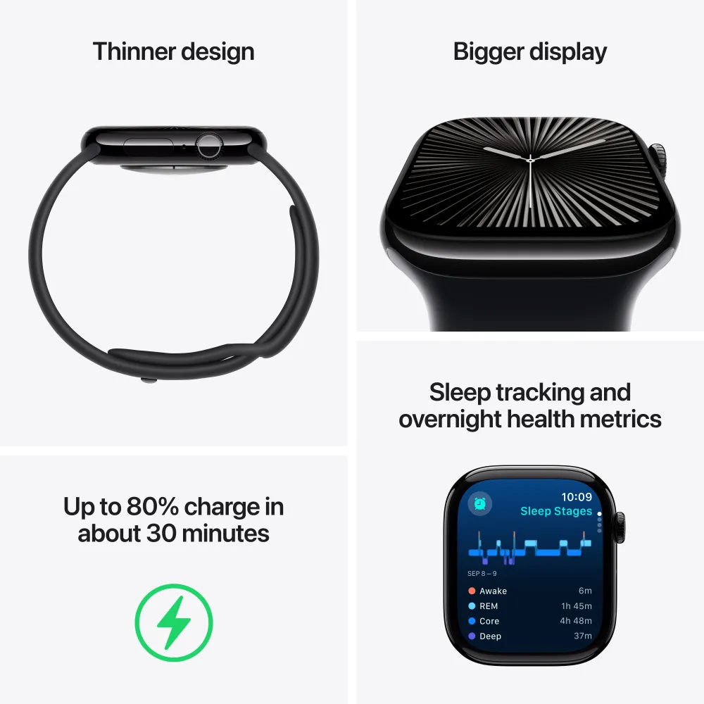Apple Watch Series 10 GPS + Cellular 46mm Slate Titanium Case Slate Milanese Loop - S/M