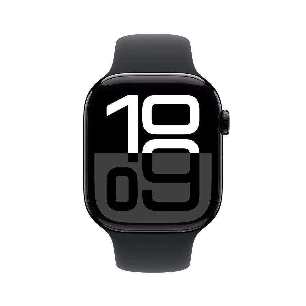 Apple Watch Series 10 GPS + Cellular 46mm Jet Black Aluminium Case Black Sport Band - S/M