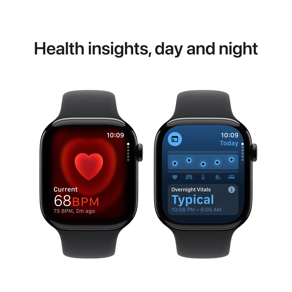 Apple Watch Series 10 GPS + Cellular 46mm Jet Black Aluminium Case Black Sport Band - S/M