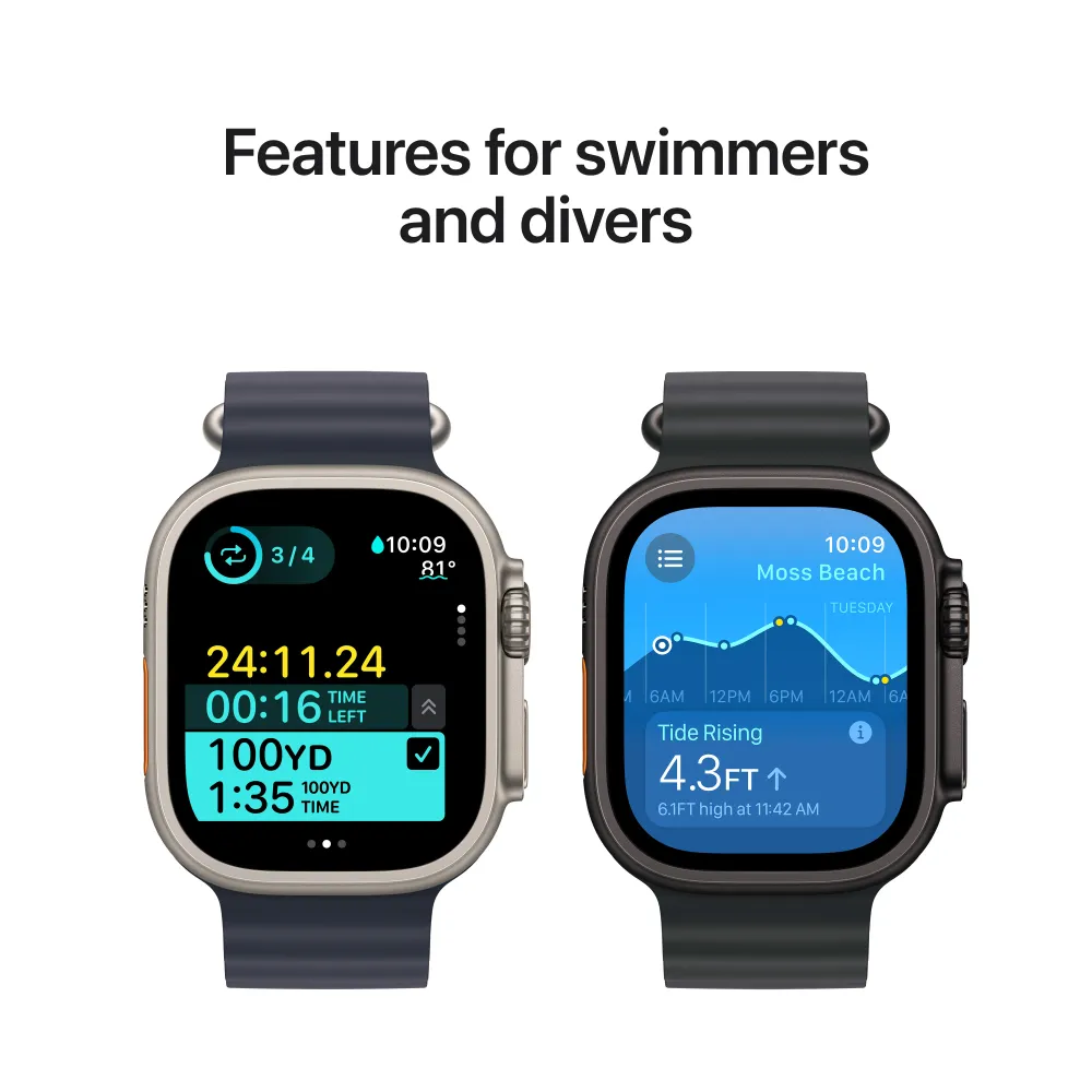 Apple Watch Ultra 2 GPS + Cellular 49mm Black Titanium Case Black Titanium Milanese Loop - Medium