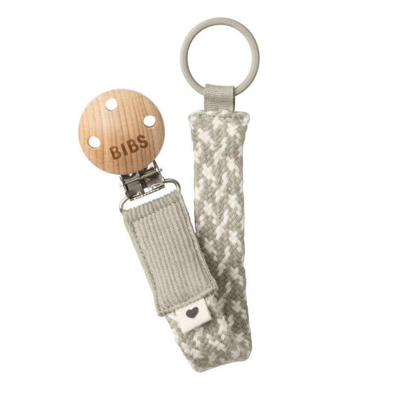 Премиум Управление на Кабели BIBS Accessories - Paci Braid Pacifier Strap - Sand/Ivory