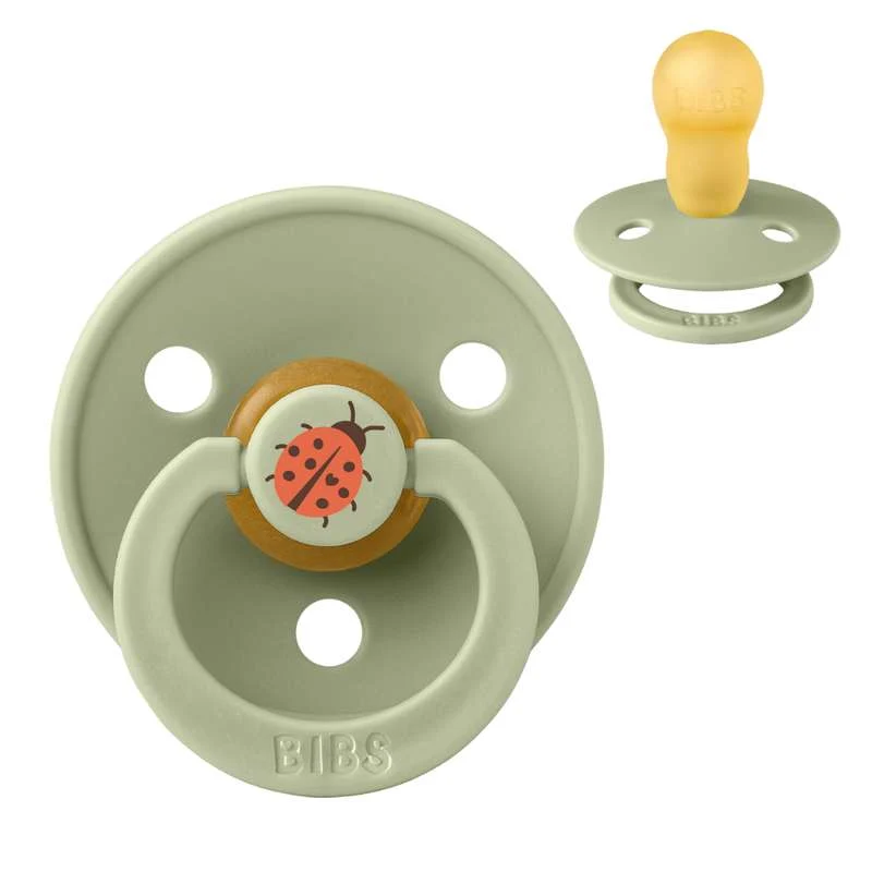 Bibs Round Colour Pacifier - sz. 3 - natural tpr - Studio - Ladybug - Sage