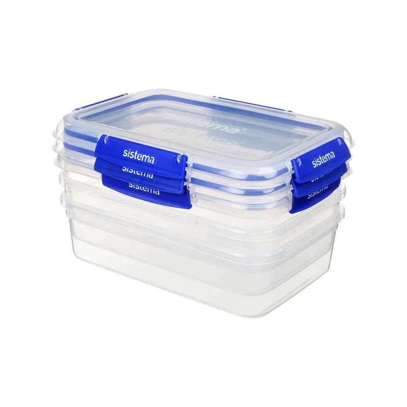 Sistema Food Storage - Clip It Plus - Rectangle - 3-Pack - 2.2L - Сапфир
