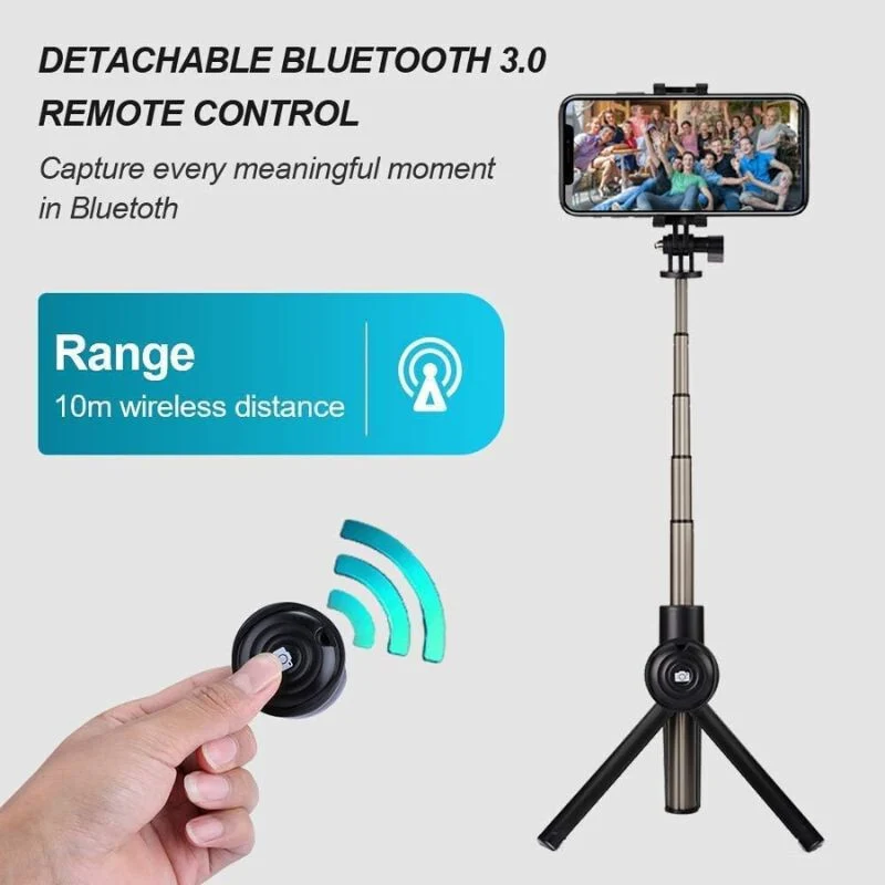 InnoTech Мултифункционален селфи стик - с Bluetooth дистанционно управление, регулируема дължина