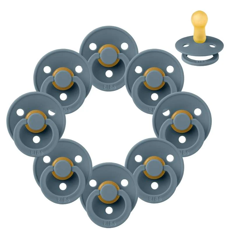 Bibs Round Colour Pacifier - Sampler - 8 pcs. - sz. 2 - Petrol