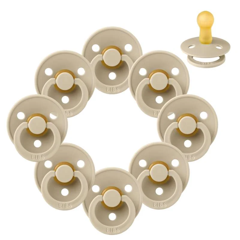 Bibs Round Colour Pacifier - Sampler - 8 pcs. - sz. 2 - Vanilla