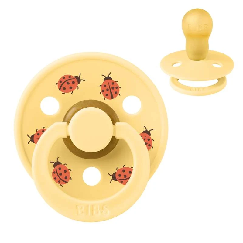 Bibs Round Colour Pacifier - sz. 3 - natural tpr - Studio - Ladybug - Pale Butter