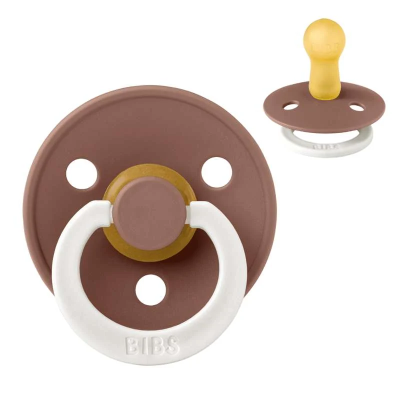 Bibs Round Colour Pacifier - sz. 2 - natural rubberized - GLOW - Woodchuck