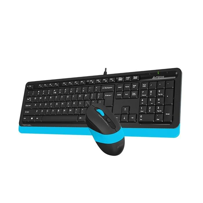 Комплект клавиатура и мишка A4TECH Fstyler F1010, Черен/Син