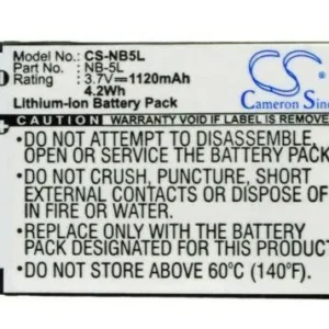 Батерия за апарат CANON NB5L Li-Ion 3.7V, 1000MAH, Cameron Sino