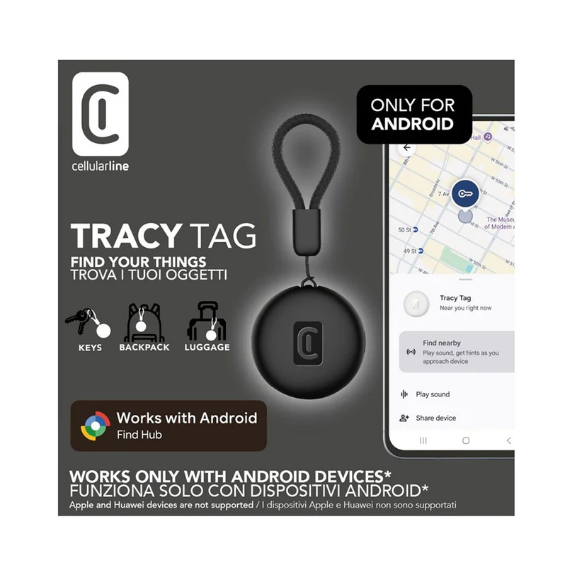 CELLULAR LINE TRACY TAG ЗА ANDROID BLACK