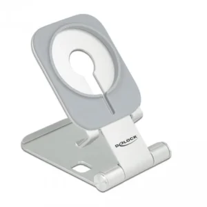 Поставка за смартфон DeLock 18426, Място за магнитно зарядно MagSafe, Алуминий, Сребрист