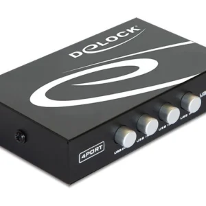 Превключвател Delock 87634, Ръчен, 4 x USB 2.0 порта, Черен