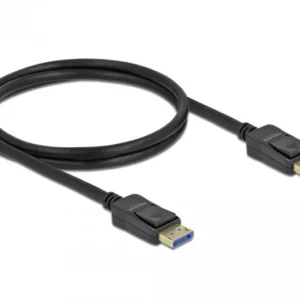 Кабел Delock DisplayPort 2.0 мъжко - DisplayPort мъжко, 1.0м, 10K, 54 Gb/s, Черен