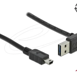 Кабел Delock EASY-USB- 2.0 мъжко към USB Mini-B мъжко, 1m , черен