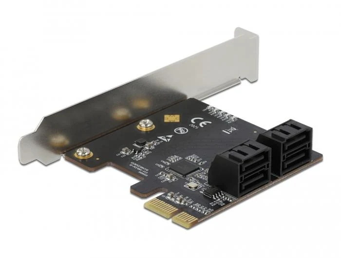 Карта Delock, PCI Express x1 към 4 port SATA, Low Profile