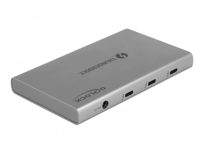 Delock Thunderbolt 4 хъб - 3x Thunderbol 4, 1x USB-, сив