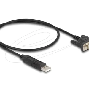 Delock Преходник (адаптер) от USB 2.0 към serial RS-232 DB9 мъжко, 50 cm FTDI