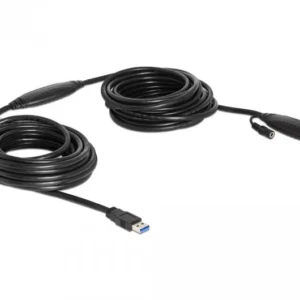 Удължителен кабел DeLock, Активен, USB- мъжко - USB- женско, USB 3.0, 10 м