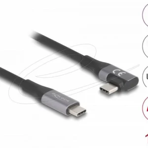 Delock USB-C Кабел 90°, 40 Gbps USB PD 3.1, 240W, 1 m