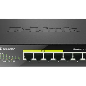 Суич D-Link DGS-1008P, 4x PoE + 4 x стандартни, 10/100/1000, Gigabit,