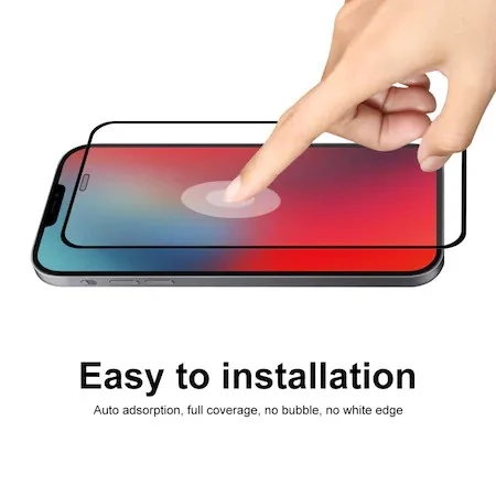 Folie Sticla securizata Vivimall® compatibila cu Huawei Y7P 2020, Full Glue, Negru