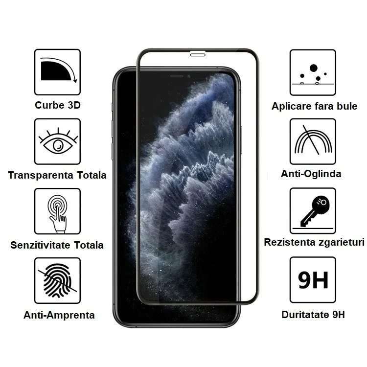 Folie Sticla securizata Vivimall® compatibila cu Samsung S20 FE Full Glue Negru