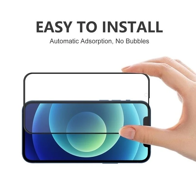 Folie Sticla Vivimall® compatibila cu Apple iPhone 14 Plus / 13 Pro Max 111D Negru