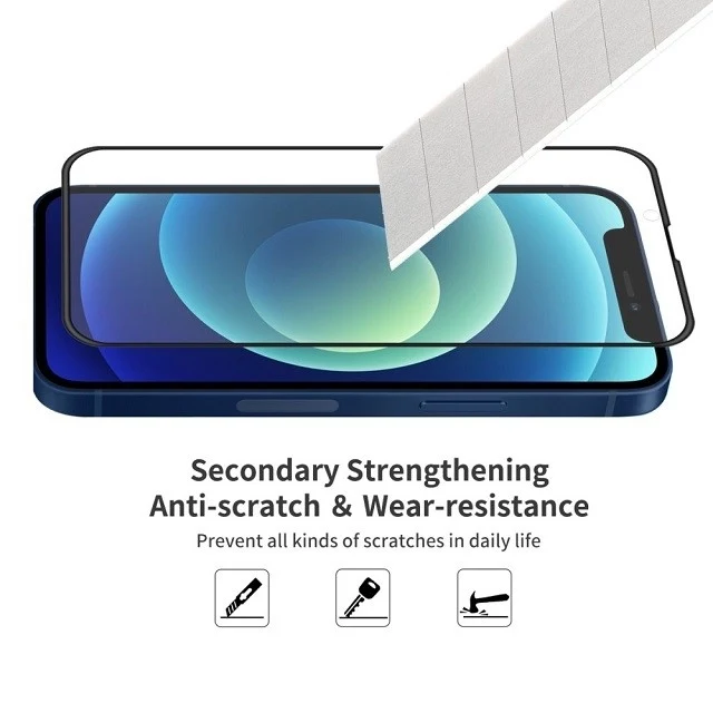 Folie Sticla Vivimall® compatibila cu Apple iPhone 14 Plus / 13 Pro Max 111D Negru