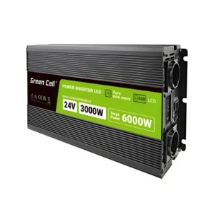 Инвертор GREEN CELL, 24/220V, DC/AC, 3000W/6000W, INVGCP3000LCD LCD Чиста синусоида