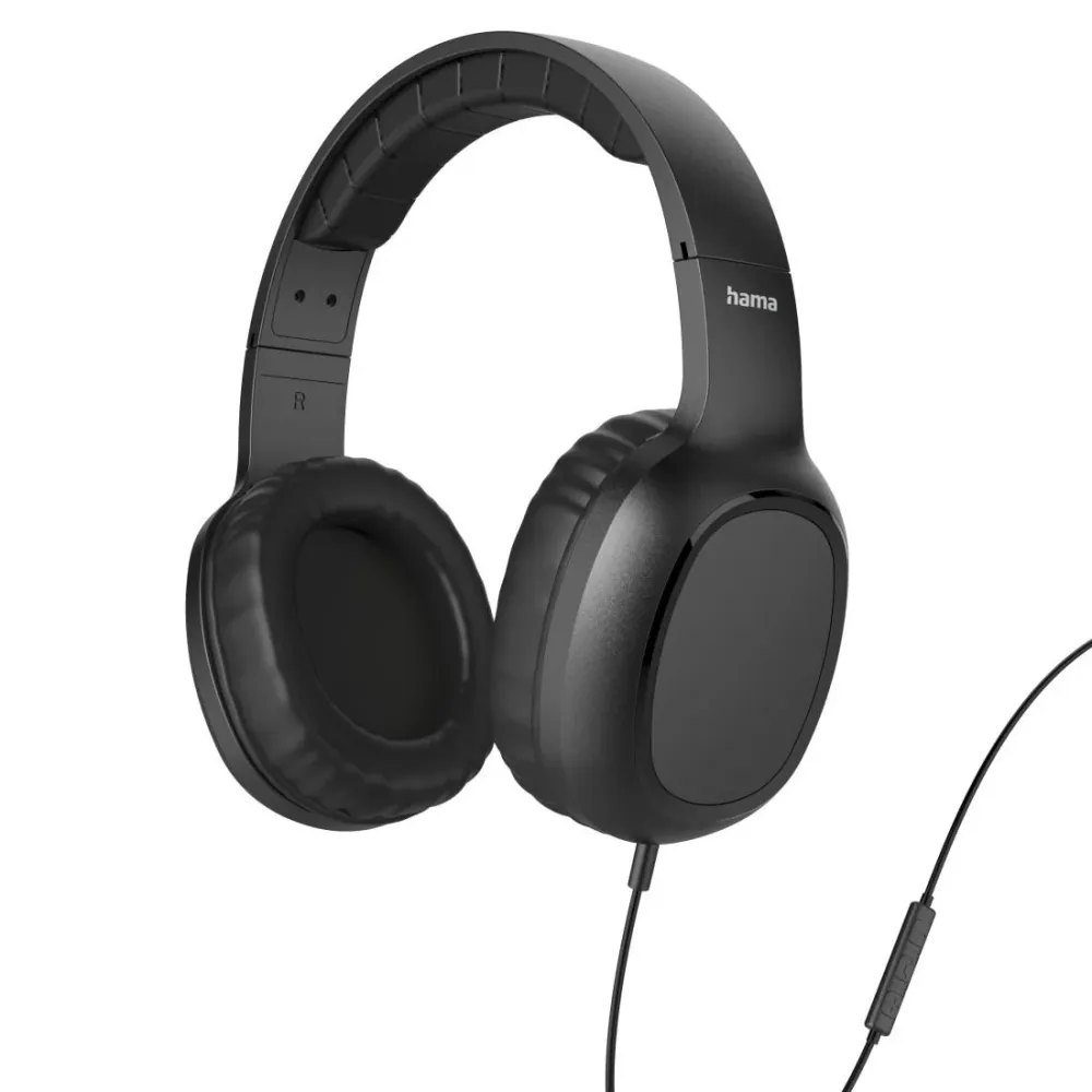 HAMA Слушалки с микрофон "Fun II", On-Ear, 3.5 мм жак, Черни