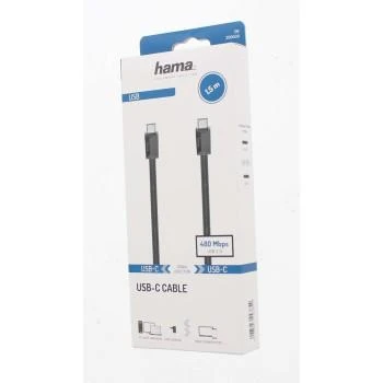 Кабел HAMA USB-C мъжко - USB-C мъжко, 1.5 м, черен,480Mb/s