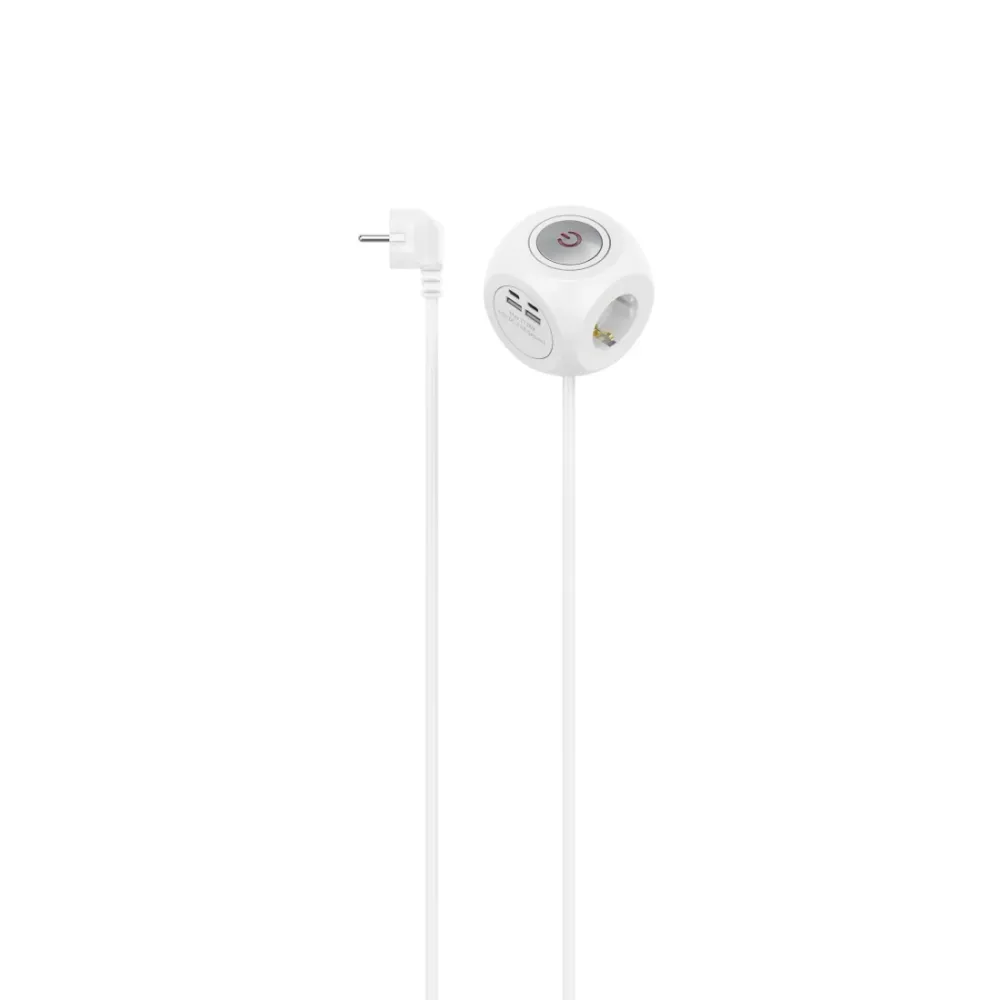HAMA Разклонител Куб, 3-гнезда, 2х USB-C/, 223195