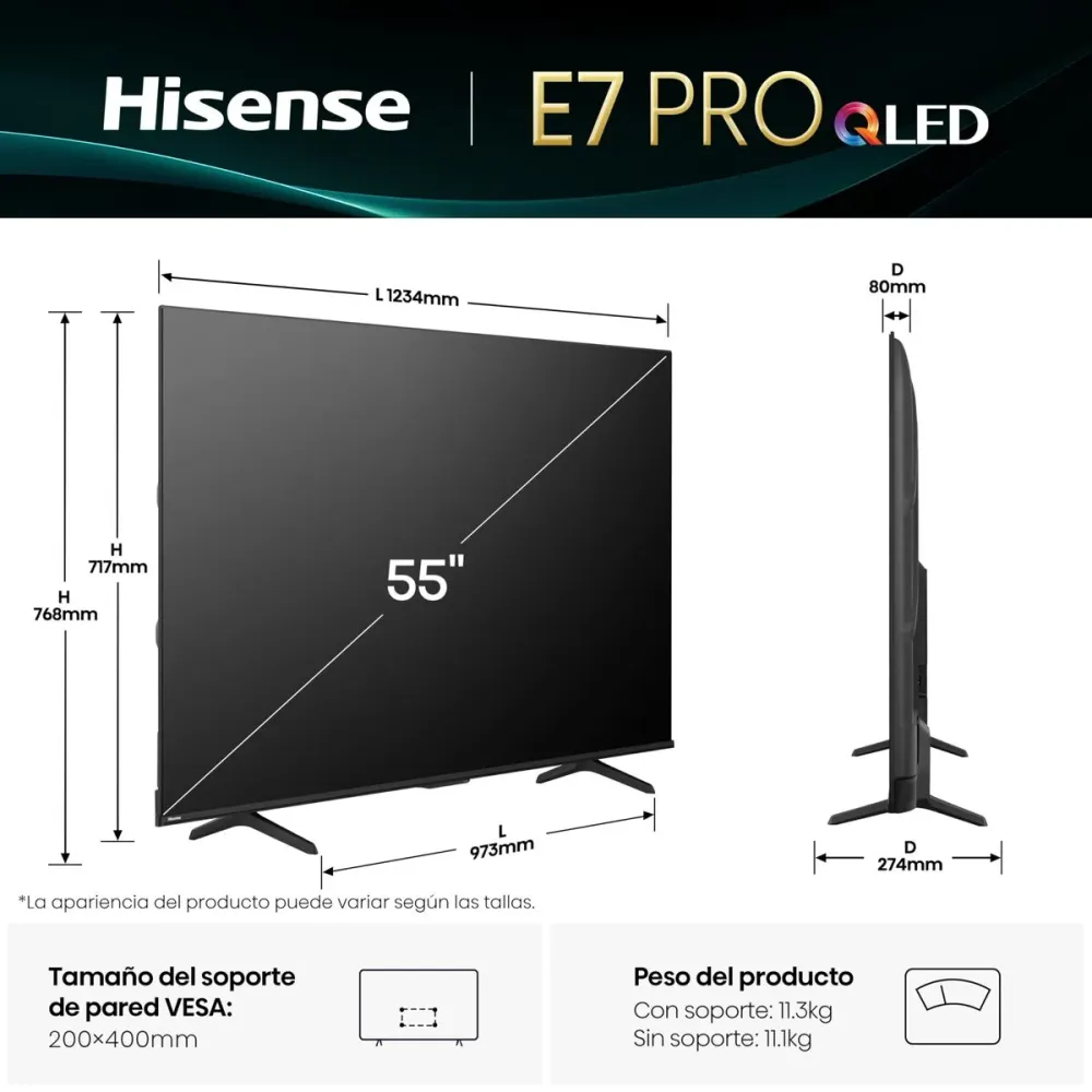 Смарт телевизор Hisense 55E7Q PRO