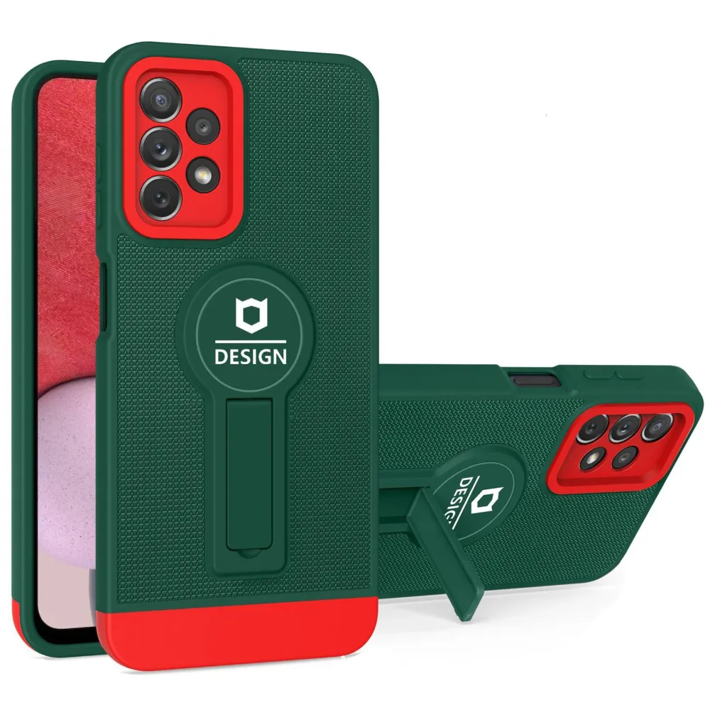 Husa Armor Design cu Stand pentru Samsung Galaxy A53 5G, Verde/Rosu, Suport Auto Magnetic, Wireless Charge, Protectie Anti...