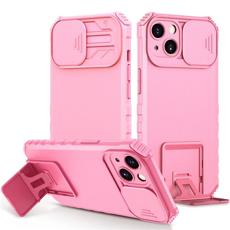 Husa Defender cu Stand pentru Samsung Galaxy S22, Roz, Suport reglabil, Antisoc, Protectie glisanta pentru camera, Vivimall