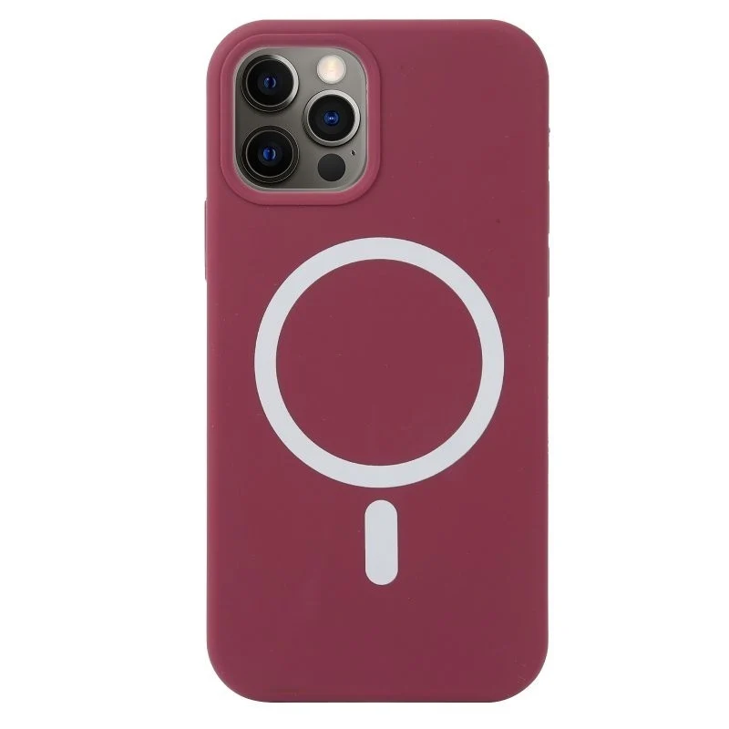 Husa MagSafe liquid large hole magnetic shell pentru Apple iPhone 12/ 12 Pro, Full Cover, Liquid Silicone, Magnetica, Inca...