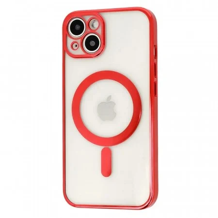 Husa MagSafe pentru Apple iPhone 13, Full Cover, Protectie camera, Margini colorate Electroplating, Magnetica, Incarcare W...