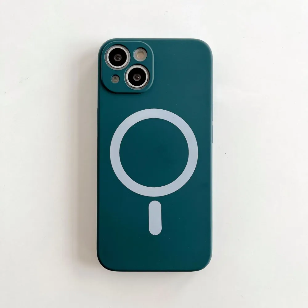 Husa MagSafe pentru Apple iPhone 14 Pro Max, Silicon, Protectie pentru camera, Magnetica, Incarcare Wireless, Vivimall, Verde