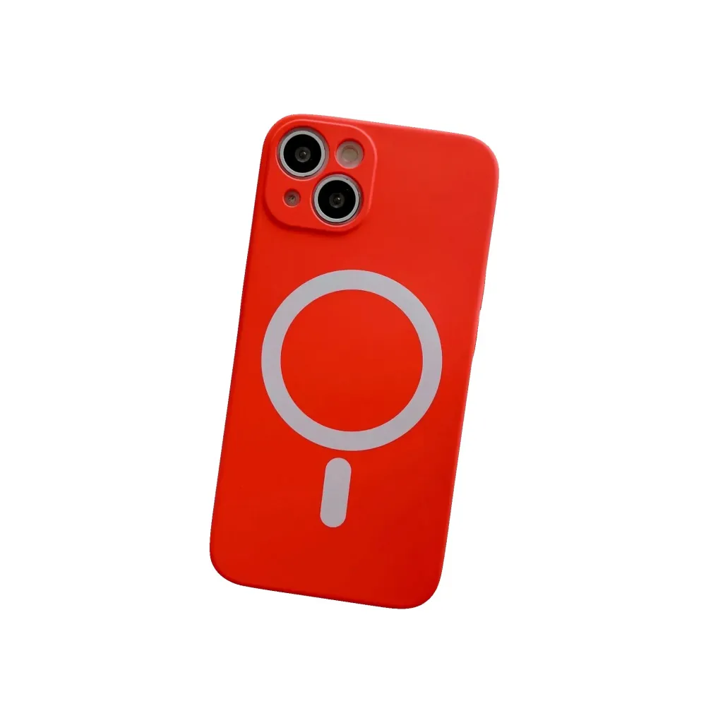 Husa MagSafe pentru Apple iPhone 14 Pro, Silicon, Protectie pentru camera, Magnetica, Incarcare Wireless, Vivimall, Rosu