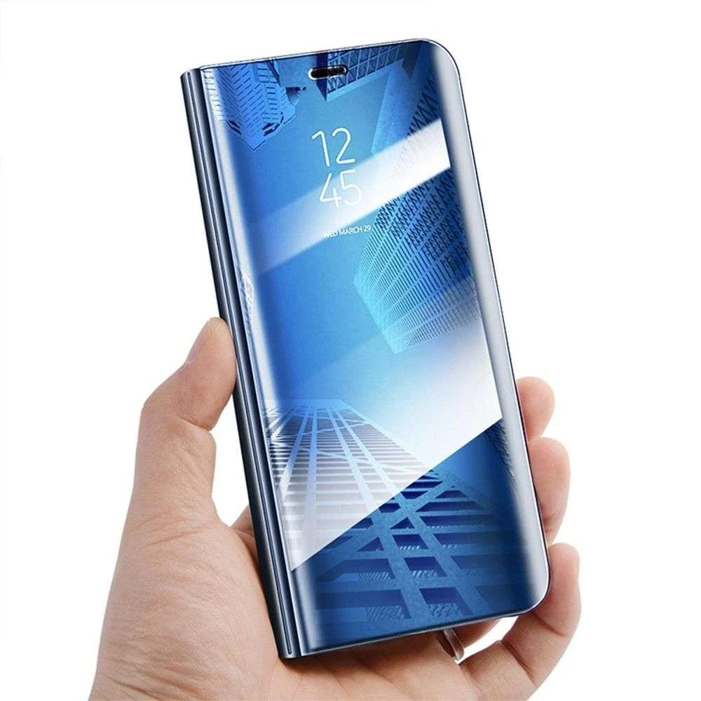 Husa Oppo Reno 3 Pro Flip Cover Oglinda Albastru