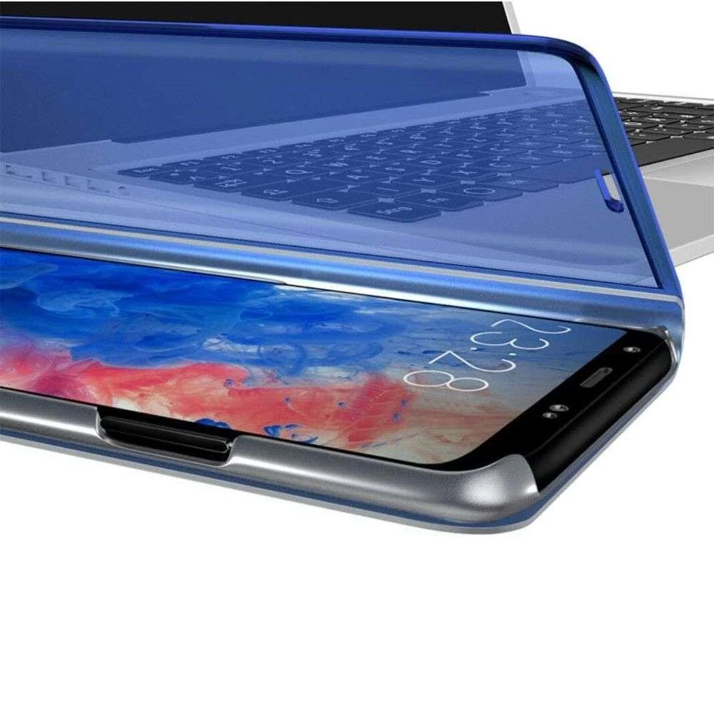 Husa Oppo Reno 3 Pro Flip Cover Oglinda Albastru