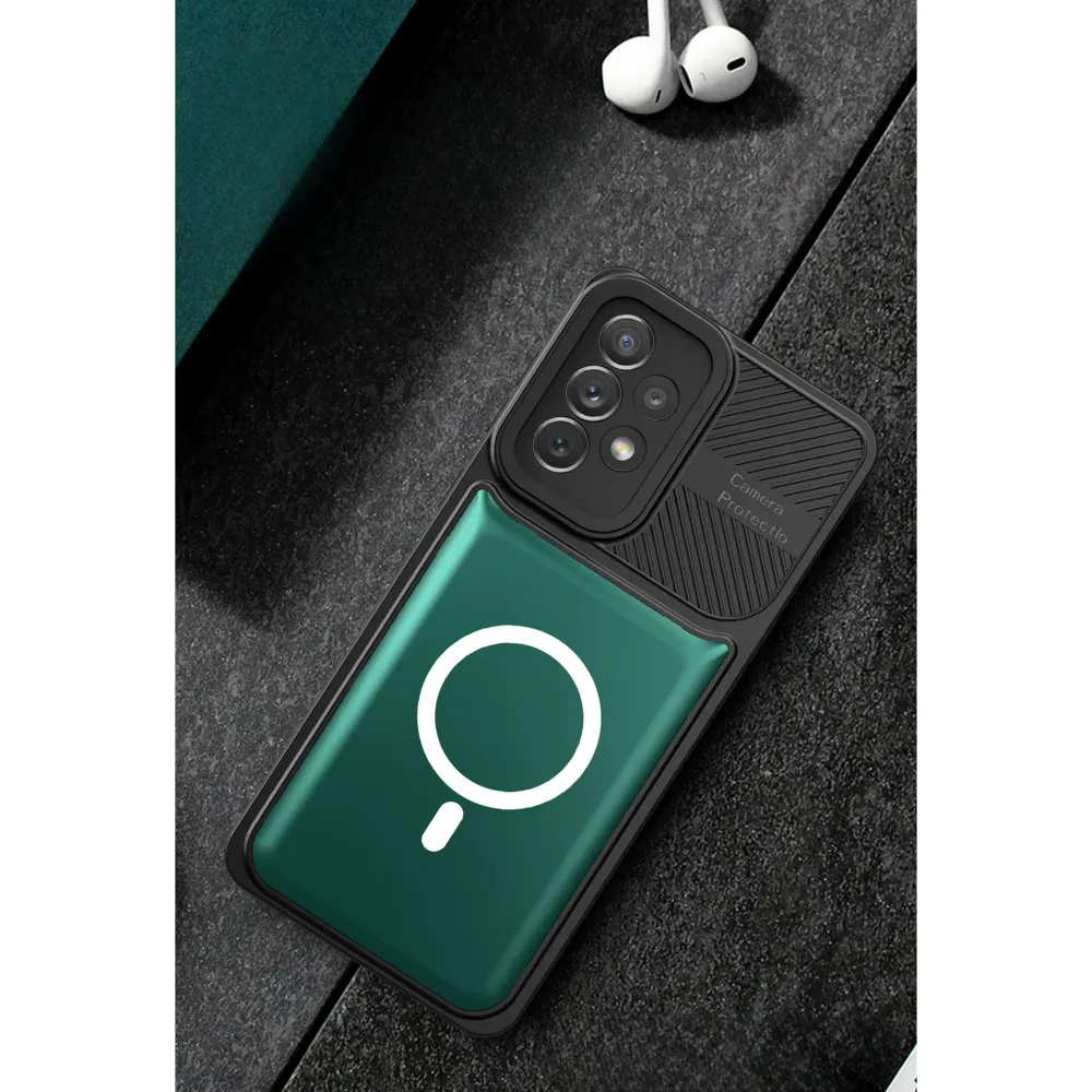 Husa pentru Apple iPhone 14 MagSafe, Urban Armor, Vivimall, Verde inchis, suport magnetic