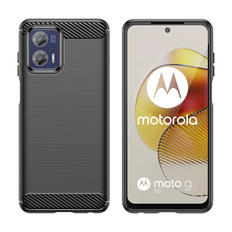 Husa de Protectie pentru Motorola Moto G13 / G23, Vivimall, Protectie 360, din TPU cu element de Carbon, Anti Alunecare, 1...