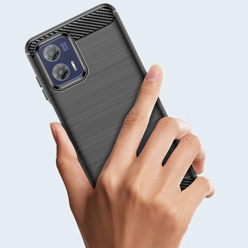 Husa de Protectie pentru Motorola Moto G13 / G23, Vivimall, Protectie 360, din TPU cu element de Carbon, Anti Alunecare, 1...