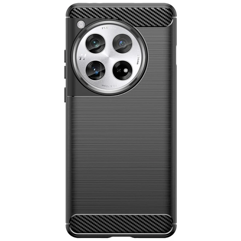 Husa de Protectie pentru OnePlus 12, Vivimall, Protectie 360, din TPU cu element de Carbon, Anti Alunecare, 1.8 mm, Negru