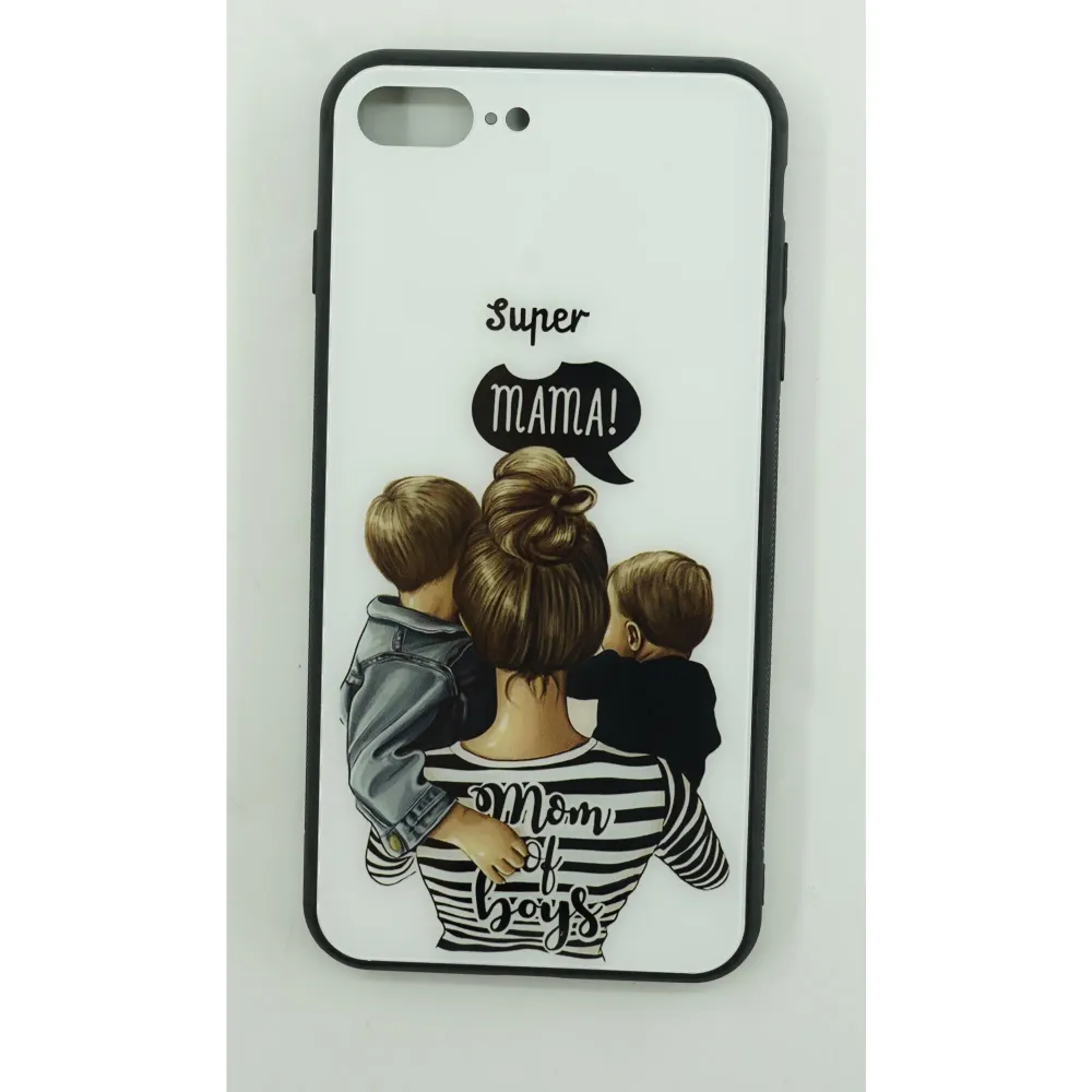 Husa protectie Vivimall compatibila cu Apple iPhone 13 Pro Glass print Super Mom Multicolor