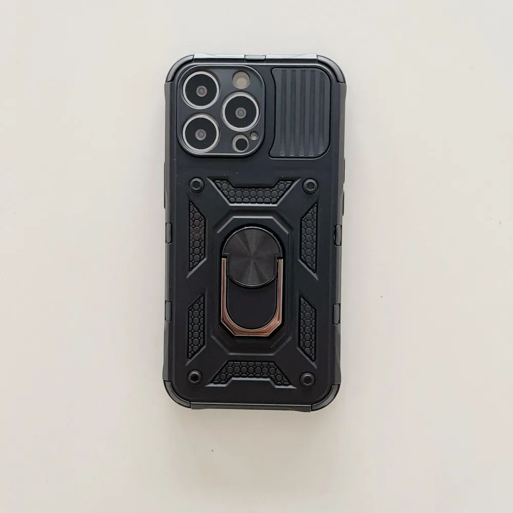 Husa de protectie, Vivimall, compatibila cu Apple iPhone 13 Pro Defender Model 4 cu suport,Negru